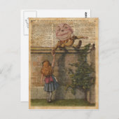 Humpty Dumpty & Alice Vintag Book Illustration Postkarte (Vorne/Hinten)