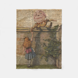 Humpty Dumpty & Alice Vintage-Buchillustration Fleecedecke