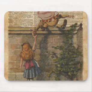 Humpty Dumpty & Alice Vintage Buchillustration Mousepad
