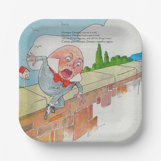 Humpty Dumpty auf Wall Mother Gänse Kinderzimmer R Pappteller (Vorderseite)