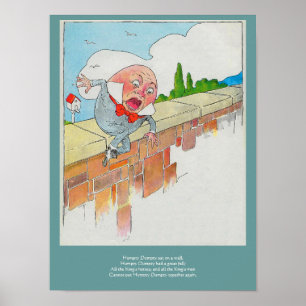 Humpty Dumpty auf Wall Mother Gänse Kinderzimmer R Poster