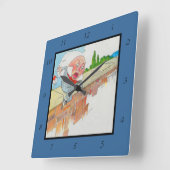 Humpty Dumpty auf Wall Mother Gänse Kinderzimmer R Quadratische Wanduhr (Winkel)