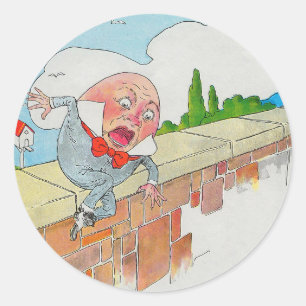 Humpty Dumpty auf Wall Mother Gänse Kinderzimmer R Runder Aufkleber