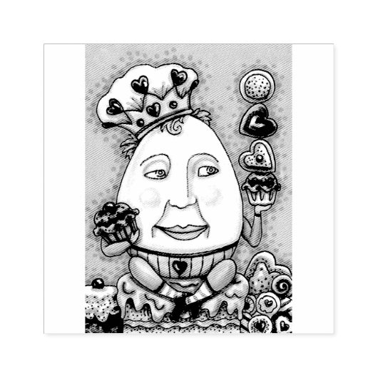 HUMPTY DUMPTY CUPCAKES & SÜSSIGKEITEN RUBBER BRIEF GUMMISTEMPEL (Prägung)