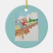 Humpty Dumpty gesessen auf einer Wand Keramikornament (Vorne)