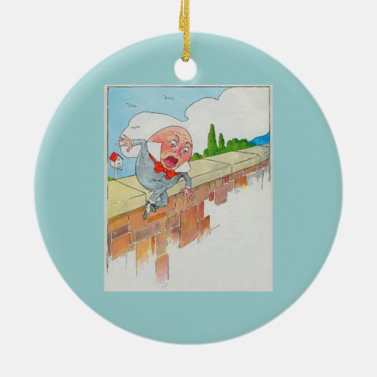 Humpty Dumpty gesessen auf einer Wand Keramikornament (Hinten)