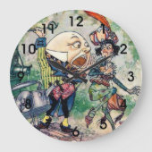 Humpty Dumpty in Wonderland Große Wanduhr (Vorderseite)