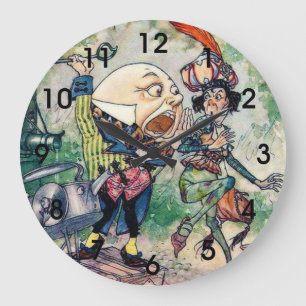 Humpty Dumpty in Wonderland Große Wanduhr