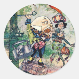 Humpty Dumpty in Wonderland Runder Aufkleber