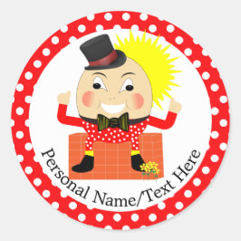 Humpty Dumpty Kinderzimmer Rhyme Niedlich Personal Runder Aufkleber