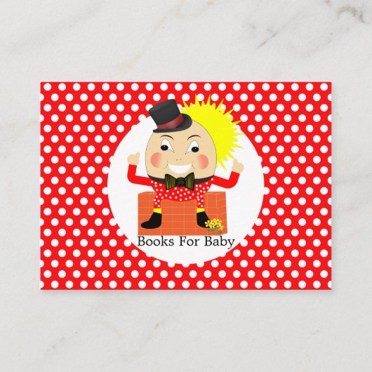 Humpty Dumpty Kinderzimmer Rhyme Niedliche Bücher  Begleitkarte (Rückseite)