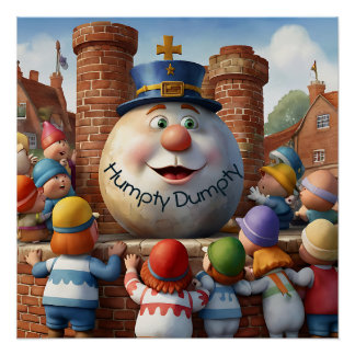 Humpty Dumpty Kinderzimmer Wasserfarbe Poster
