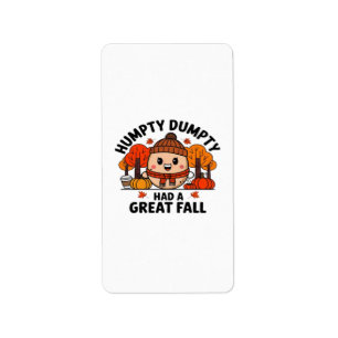 Humpty Dumpty, lustiger Erntedank Adressaufkleber