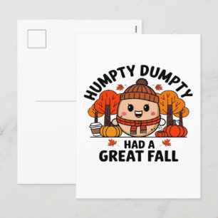 Humpty Dumpty, lustiger Erntedank Feiertagspostkarte