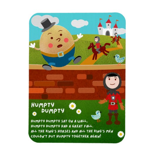 Humpty Dumpty Nursery Rhyme Magnet (Vertikal)