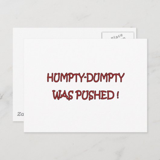 Humpty Dumpty Postkarte (Vorne/Hinten)