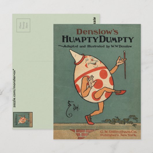 Humpty Dumpty Postkarte (Vorne/Hinten)