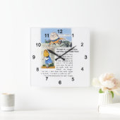 Humpty Dumpty Quadratische Wanduhr (Zuhause)