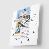 Humpty Dumpty Quadratische Wanduhr (Winkel)