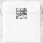 Humpty Dumpty Quadratischer Aufkleber (Tasche)