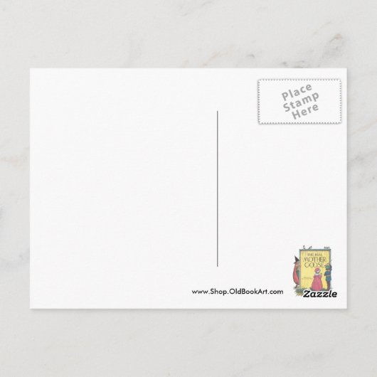 Humpty Dumpty saß an einer Wand Postkarte (Rückseite)