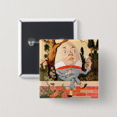 Humpty Dumpty saß auf einer Mauer in Wonderland Button (Vorne & Hinten)