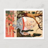 Humpty Dumpty saß auf einer Mauer in Wonderland Postkarte (Vorderseite)