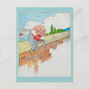 Humpty Dumpty saß auf einer Mauer Postkarte