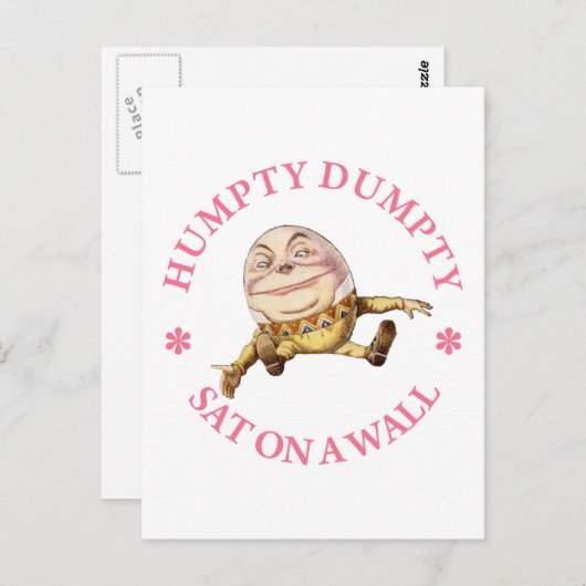 Humpty Dumpty saß auf einer Mauer Postkarte (Vorne/Hinten)