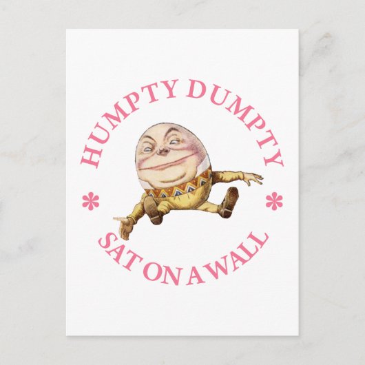 Humpty Dumpty saß auf einer Mauer Postkarte (Vorderseite)