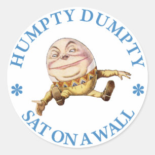 Humpty Dumpty saß auf einer Mauer Runder Aufkleber