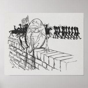 Humpty Dumpty saß auf einer Wand A Rackham Small Poster