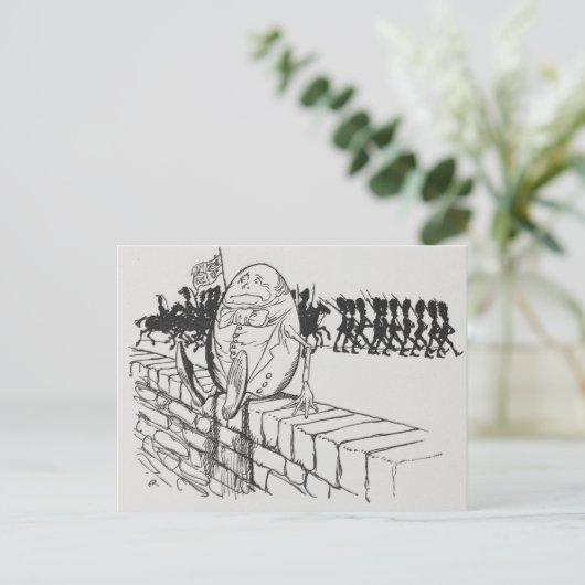 Humpty Dumpty saß auf einer Wand A Rackham Small Postkarte (Stehend Vorderseite)