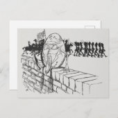 Humpty Dumpty saß auf einer Wand A Rackham Small Postkarte (Vorne/Hinten)
