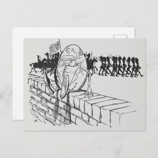 Humpty Dumpty saß auf einer Wand A Rackham Small Postkarte (Vorne/Hinten)