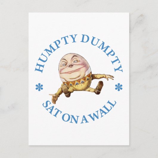 HUMPTY DUMPTY SAT AUF EINER WAND - KINDERZIMMER RH POSTKARTE (Vorderseite)