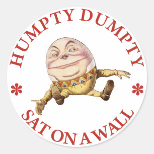 HUMPTY DUMPTY SAT AUF EINER WAND - KINDERZIMMER RH RUNDER AUFKLEBER