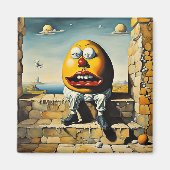 Humpty Dumpty sitzt an einer Wand Magnet (Vorne)
