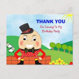 Humpty Dumpty Themed Kids Vielen Dank Postkarte
