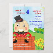 Humpty Dumpty Themed Kindergeburtstag Party Editab Einladung (Vorderseite)