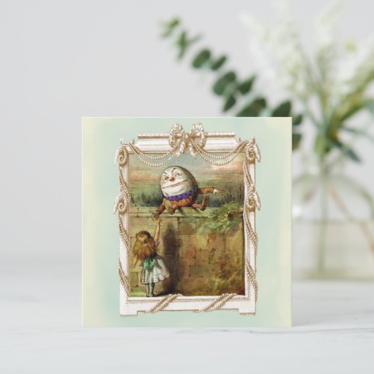 Humpty Dumpty und Alice Einladung (Stehend Vorderseite)
