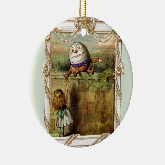 Humpty Dumpty und Alice Keramik Ornament (Rechts)