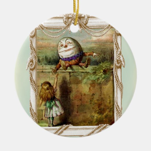 Humpty Dumpty und Alice Keramik Ornament (Vorne)