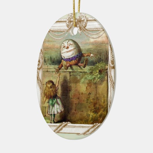 Humpty Dumpty und Alice Keramikornament (Links)