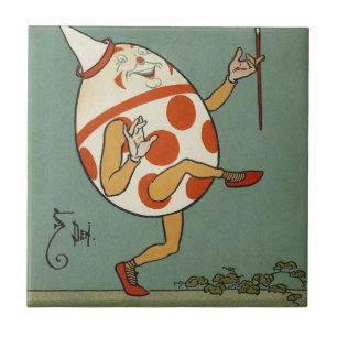 Humpty Dumpty, Vintage Mother Goose Kinderreim Fliese