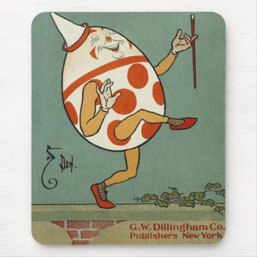 Humpty Dumpty, Vintages Gänse-Kinderzimmer Rhyme Mousepad (Vorne)