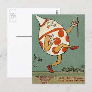 Humpty Dumpty, Vintages Gänse-Kinderzimmer Rhyme Postkarte