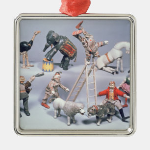Humpty Dumpty Zirkusakrobaten und Menagerie Silbernes Ornament