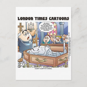 Humpty Dumptys Beerdigung Lustige Cartoon Geschenk Postkarte