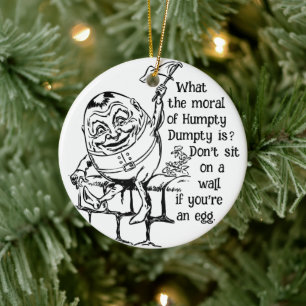 Humpty Dumptys Kapitulation: Whimsical Wisdom Keramik Ornament